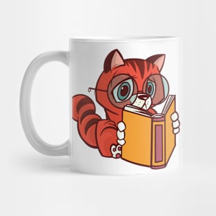 Funny Book Worm Cat Mug